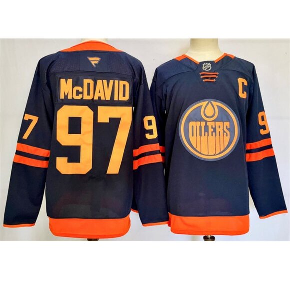 Mens Youths Kids Connor McDavid Navy Stitched Navy Jersey